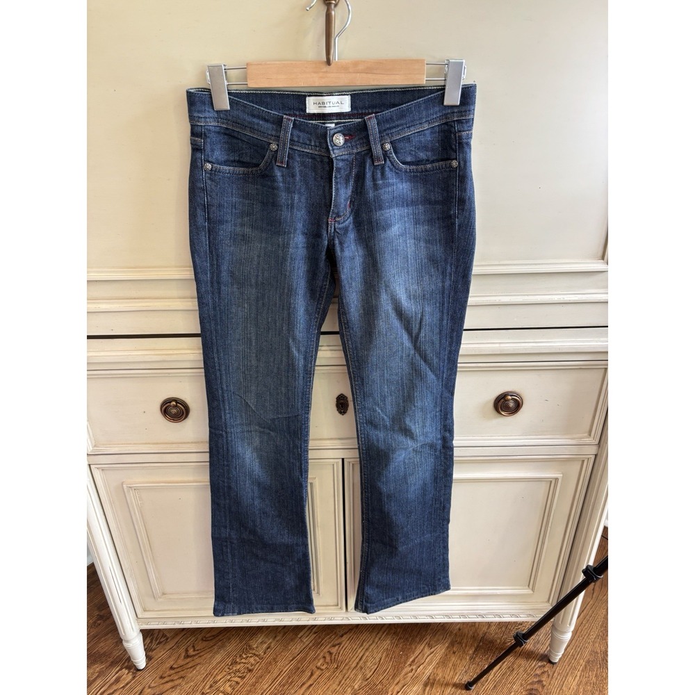 Habitual Low‎ Rise Straight Leg Denim Jeans Cotton Blend Made USA 25 Y2K